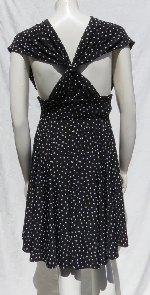 Vestido WHITE HOUSE BLACK MARKET US XS 0 Lunares Genius Convertible Calce y Acampanado Foto 2 de 4