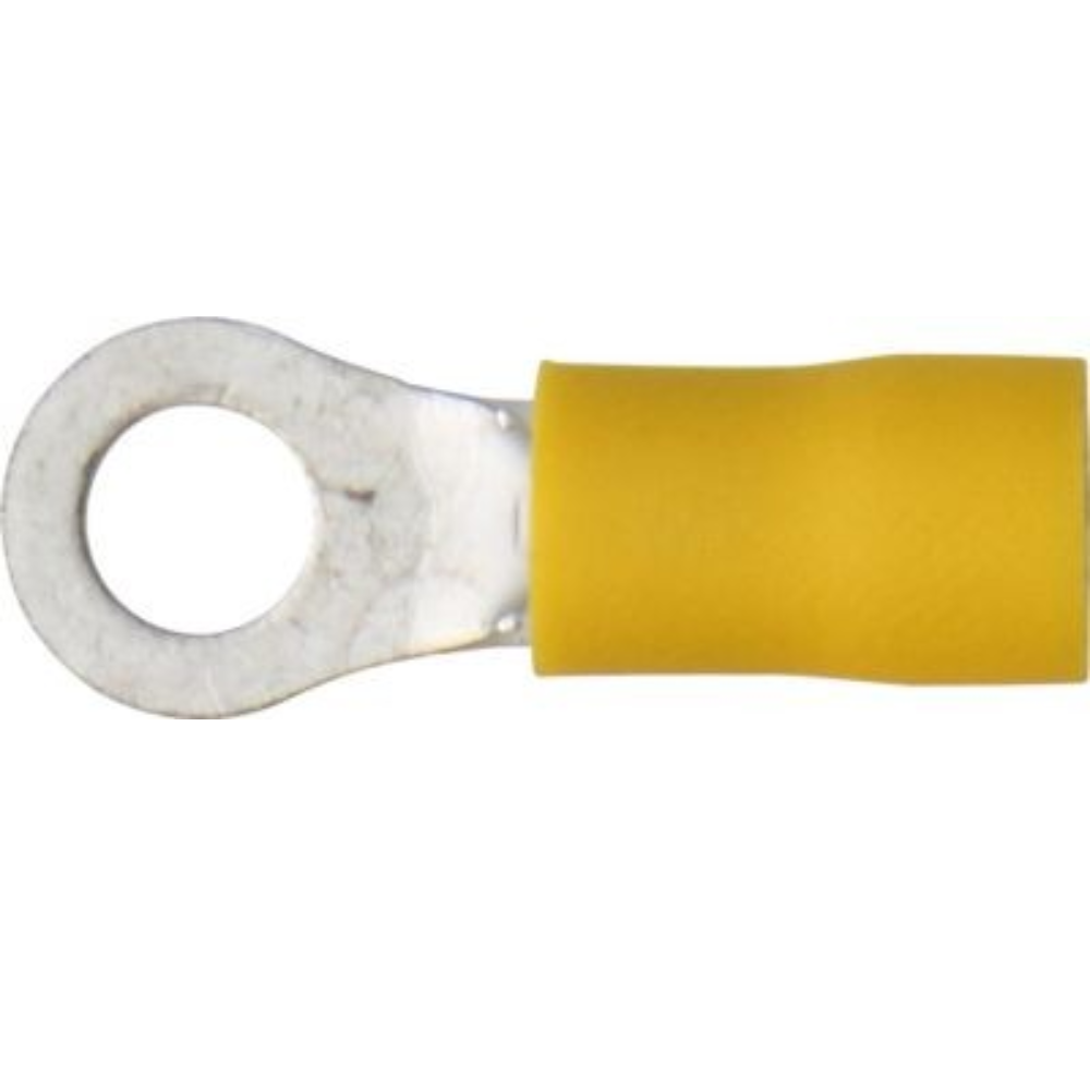 100 x Yellow Insulated Terminals - Rings - ET24 - 5.3mm