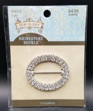 1pc Sew-ology Rhinestone Buckle Oval, 535112, 1-1/8" in. (28mm) 2010
