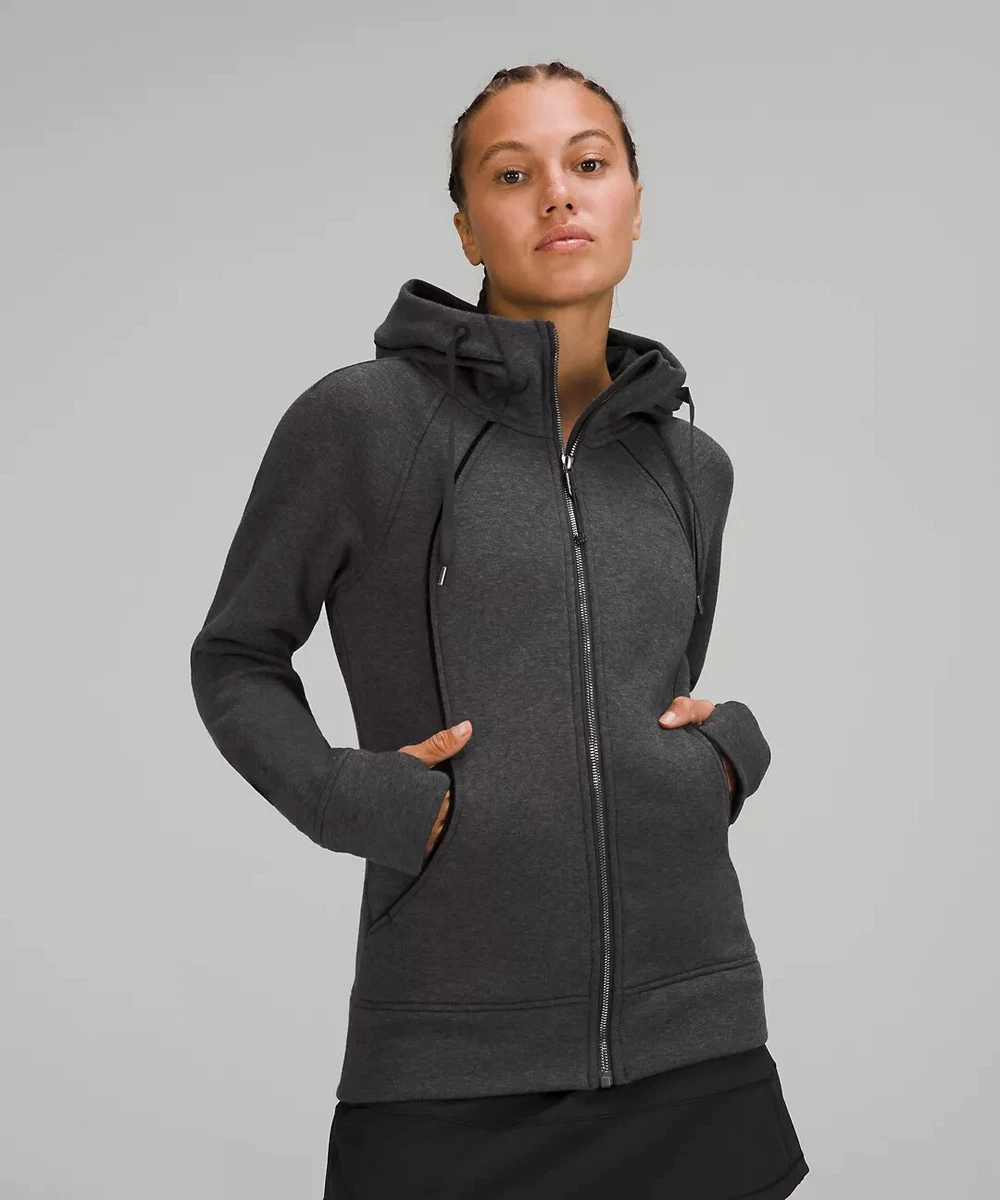 lululemon Scuba Full-Zip Hoodie Plush Heathered Black/Black Size 12 **NWT**