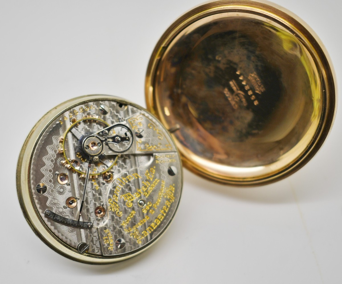 Working 1919 Hamilton 21 Jewel Rail Road Open Face GF Pocket Watch