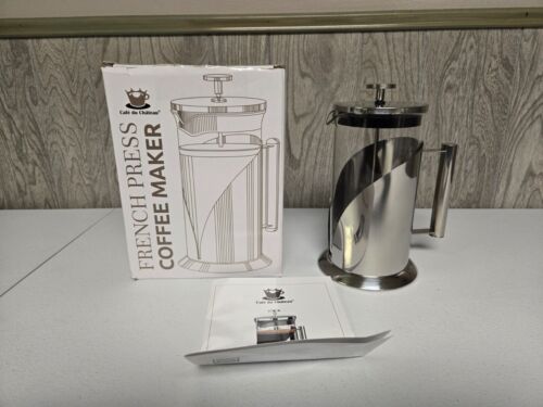 Cafe Du Chateau Macchina da caffè pressa francese in vetro acciaio inox - 34 oz - Foto 2 di 23