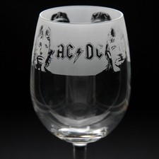 ACDC Engraved Crystal Wine Glass - A perfect gift/present!