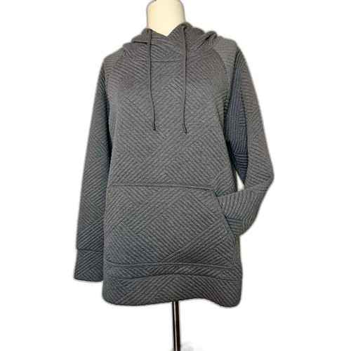 GreenTea grauer gesteppter Hoodie - L