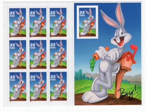 1997 32 cent Bugs Bunny Imperf full Sheet of 10, Scott #3138, Mint NH