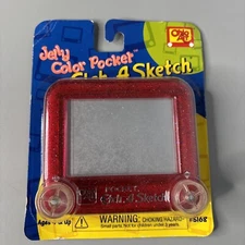 Ohio Art Jelly Color Red Glitter Pocket Etch A Sketch New & Sealed!