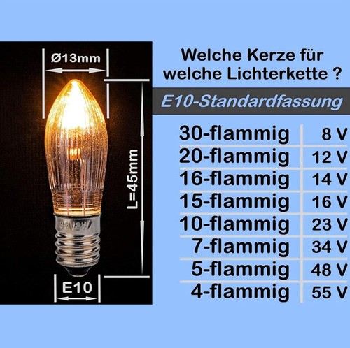 10 unidades 12V 3W E10 vela de punta bombillas para arco flotante luces para 20 lámparas - Imagen 2 de 6
