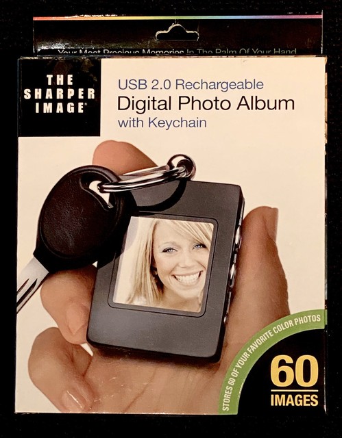 New Sharper Image USB 2.0 Rechargeable Digital Photo Album Keychain New Sharper Image USB 2.0 Rechargeable Digital Photo Album Keychain