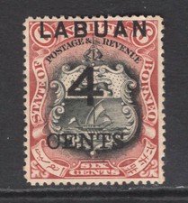 M14055 Labuan 1899 SG103 - 4c on 6c black & brown lake.