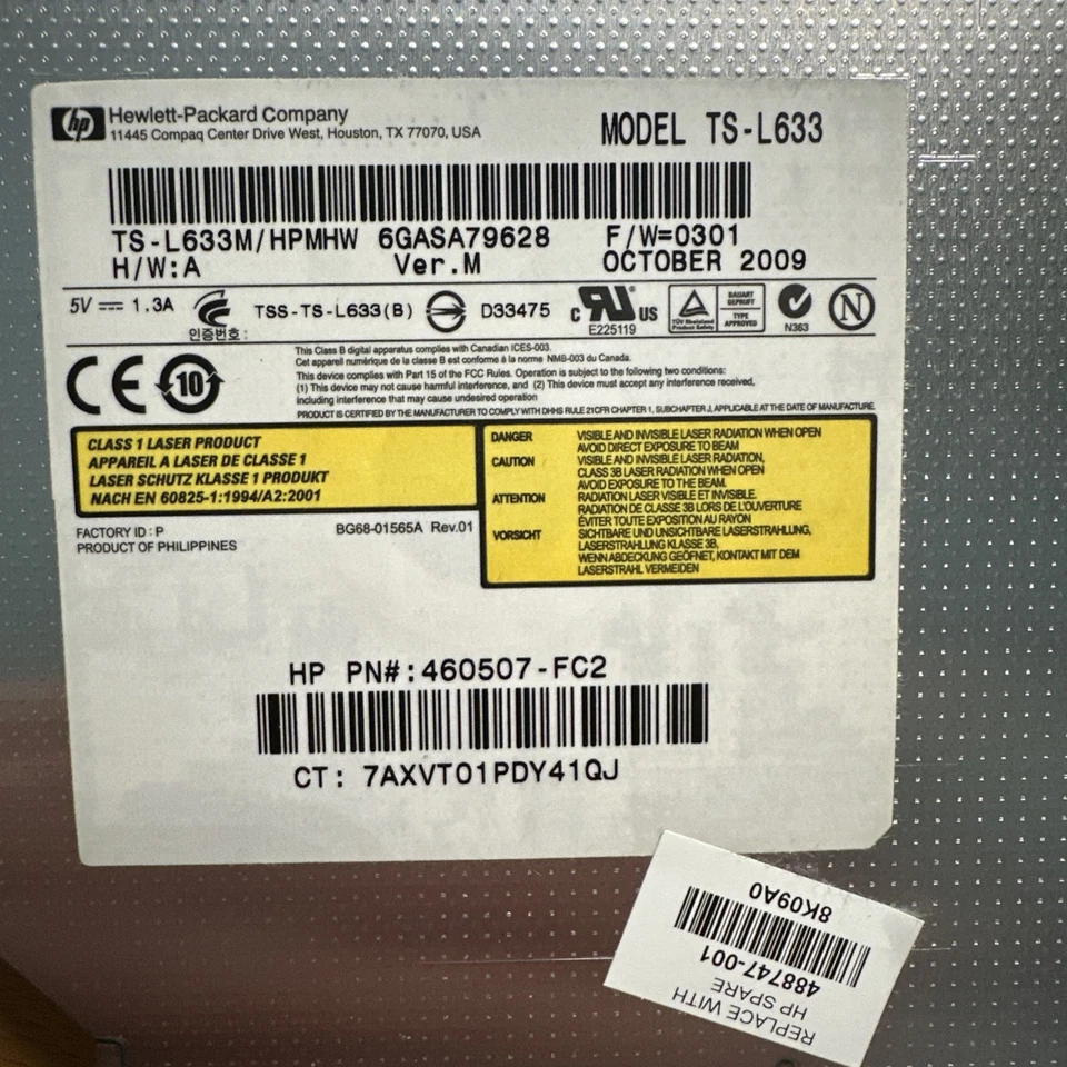 TS-L633 Multi Burner Optical Drive CD-RW DVD±RW  460507-FC2 HP 48874-001 HP G60 - Image 2 of 4