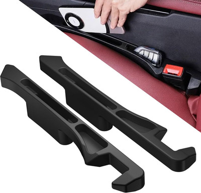 2 Pack Car Seat Gap Filler Organizer   Universal Fit Side Seat Gap Blocker & Sto