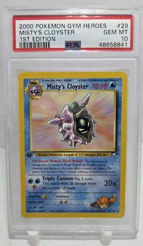 2000 Pokemon Gym Heroes 29/132 Misty’s Cloyster First Edition Psa 10 Pop. 70