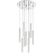 Z-Lite 917MP12-CH-LED-9RCH Forest LED 16 inch Chrome Chandelier Ceiling Light