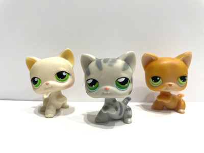 LPS Littlest Pet Shop #11 Orange Shorthair Cat #32 Gray Striped #98 White Kitten