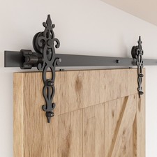 CCJH 4FT-20FT Sliding Barn Door Hardware Closet Track for Single/Double Door Kit