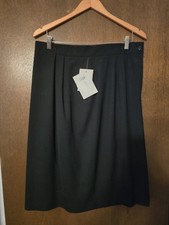 VINTAGE AUSTIN REED CLASSICS SIZE 18 BLACK WOOL MIDI PENCIL SKIRT