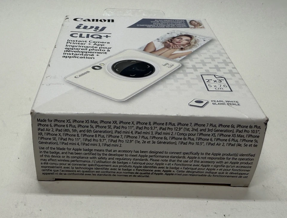 Impresora fotográfica Canon Ivy CLIQ + cámara instantánea - blanco perla - SELLADA Foto 2 de 4