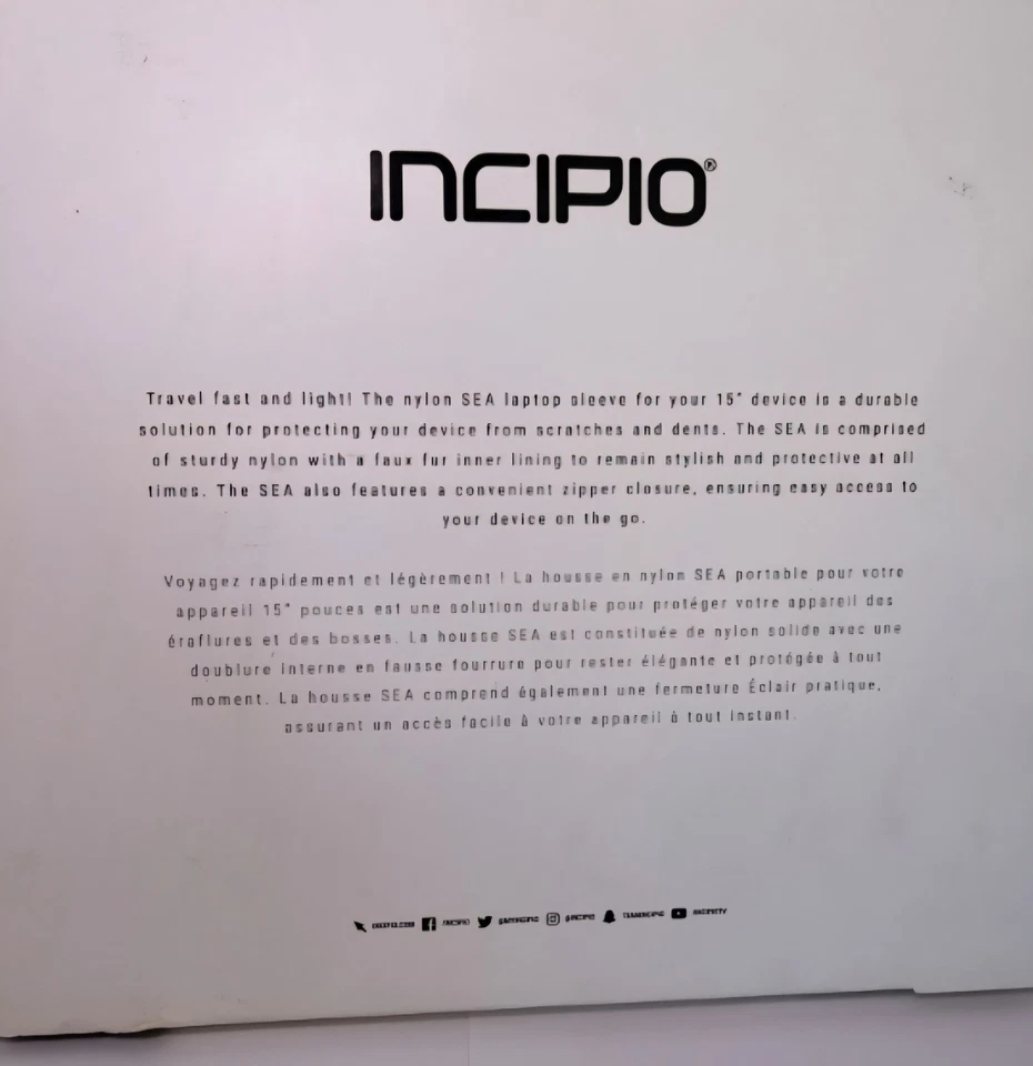 Incipio 15" Microsoft Surface Book 2 Laptop Sleeve Paded Nylon Neoprene Zipper - Image 4 of 4