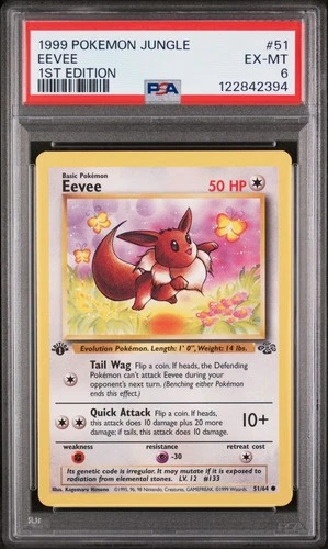 1999 POKEMON JUNGLE 1ST EDITION #51 EEVEE PSA 6