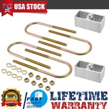 Leaf Spring Lowering Blocks Rear Spring Block 2 Inch Drop With U-bolts Hardware