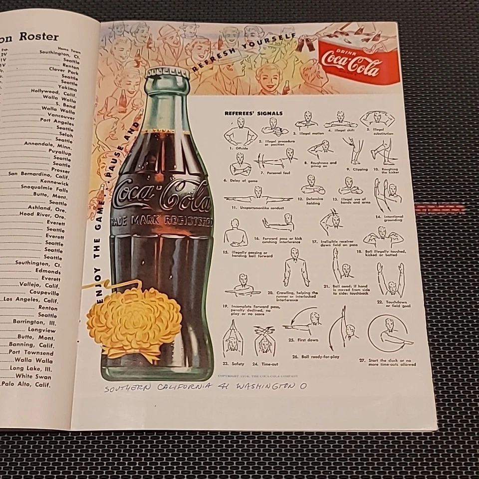 1954 Pigskin Review USC Trojans vs Washington Huskies Football Game Program NM - Image 4 of 4