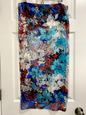 New Anne Klein Multicolor 100 Silk Rectangle Scarf