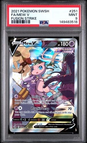 2021 POKEMON SWORD & SHIELD FUSION STRIKE #251 FULL ART MEW V PSA 9 ALT ART