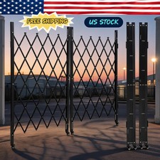 Garvee Heavy-Duty Double Fold Gate with Lock 360 Rolling Wheel Steel Security