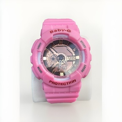 Casio Baby-G Pink Sport Wristwatch Analog Digital Quartz Shock & Water Resistant