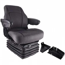 S8301990 Sears Mid Back Seat, Gray Fabric w/ Air Suspension Fits Case IH