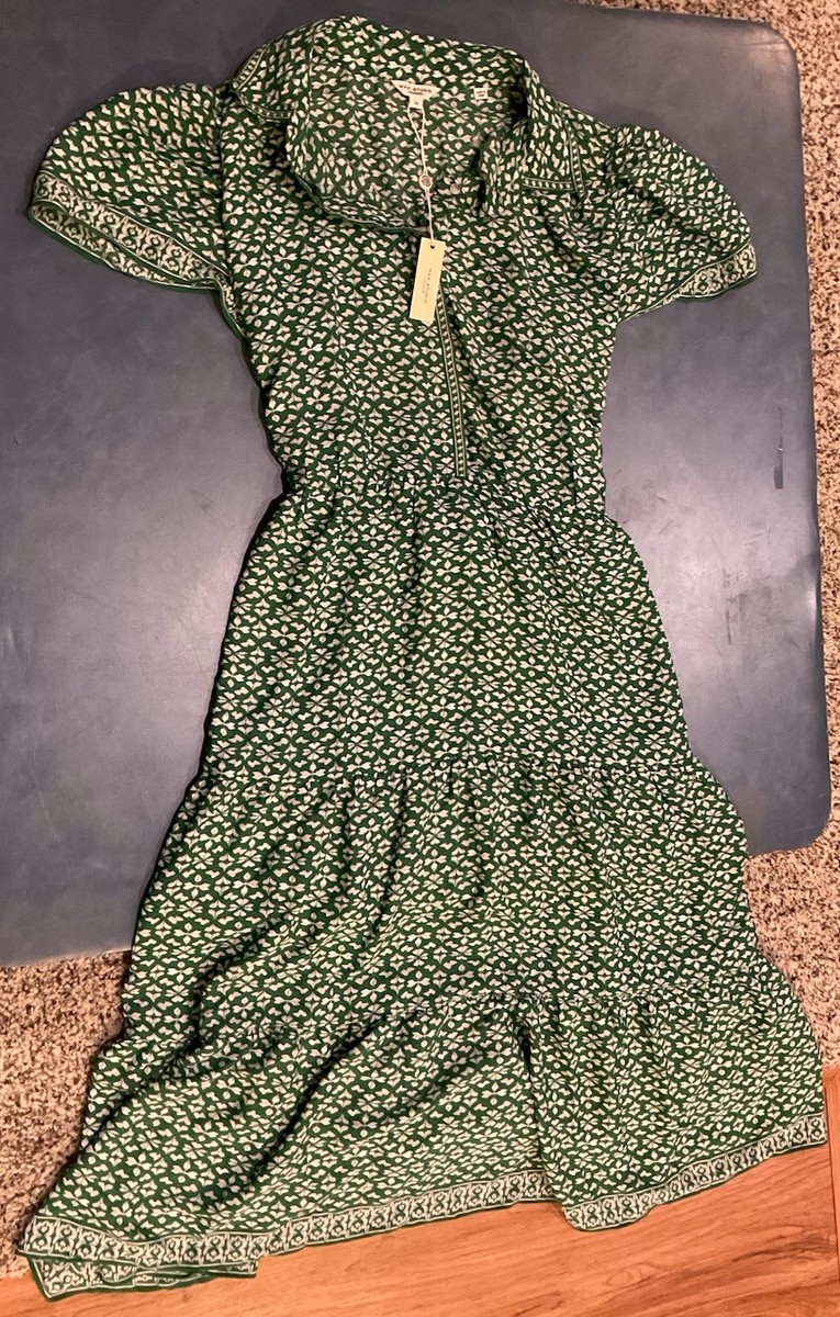 Max Studio Women’s Plus Size 1X Green & White 3-Tiered Maxi Dress NWT $158 NEW