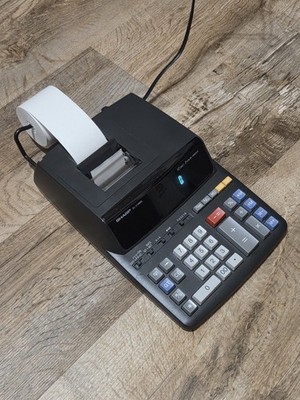Sharp EL-2196BL Electronic 12 Digit 2 Color Desktop Printing Calculator Black