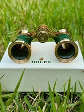 Rolex Green Opera Glasses Binoculars with Box & Pouch Gold  &ndash; Rare Collectible