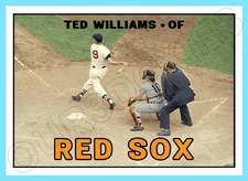 Ted Williams Custom Made Art Card Boston Red Sox 1967 Style
