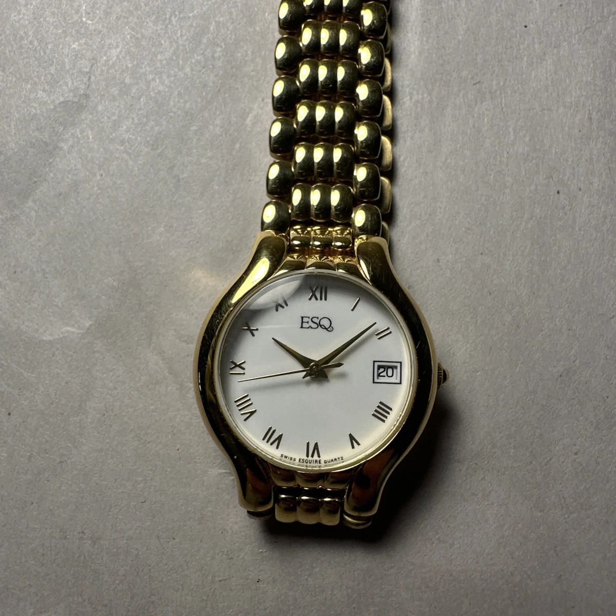 ESQ by Movado Damsel Watch Gold Plated Black Dial Womens Bangle New Battery ESQ Movado Dress/Formal Round Wristwatches | eBay main image 2