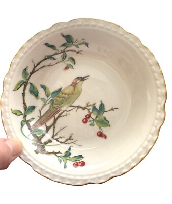 Royal Jackson Cherry Branch Fruit Dessert Bowls Set of Ten Birds Berries