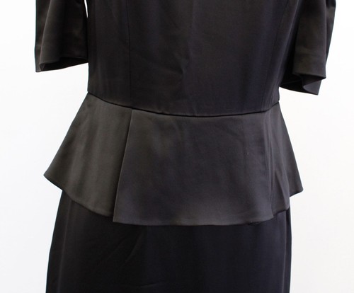 NWT Ted Baker Palard Black Cold Shoulder Peplum Pencil Sheath Dress Size 1 - Picture 3 of 7