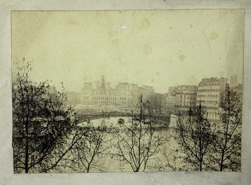 Photo originale Hôtel de ville et Pont de Paris (à déterminer) - Bild 2 von 2