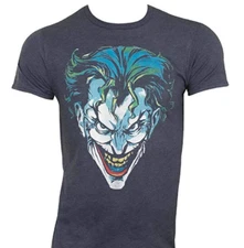 Bioworld Joker Scowl Tee Shirt Mens Blue Batman Men's XL