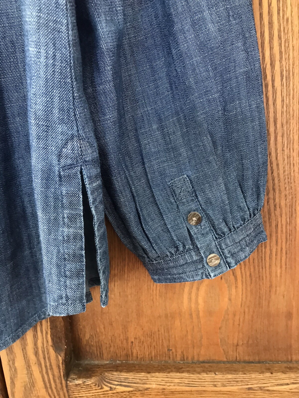 Seasalt Cornwall blue chambray cutting garden shirt button 10 UK 38 EUR 6 US image 6