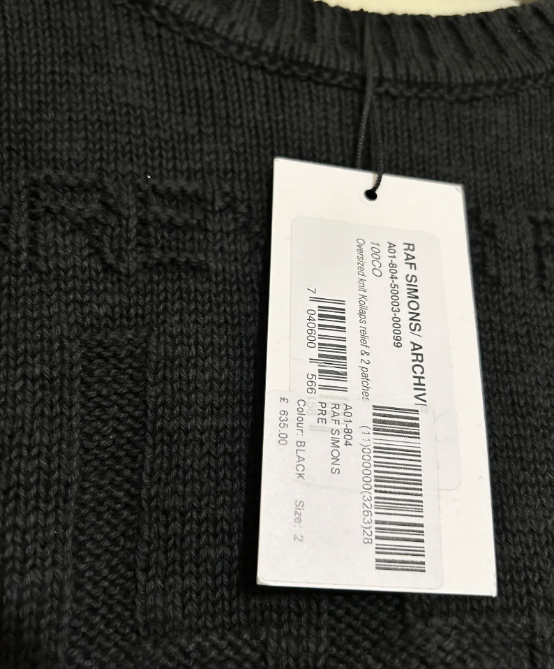 Raf Simons Peter De Potter Edition Kollaps Patches Sweater size 2