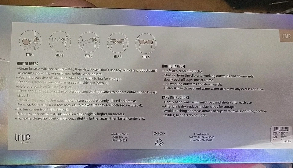 Sujetador autoadhesivo de silicona talla C Foto 2 de 3