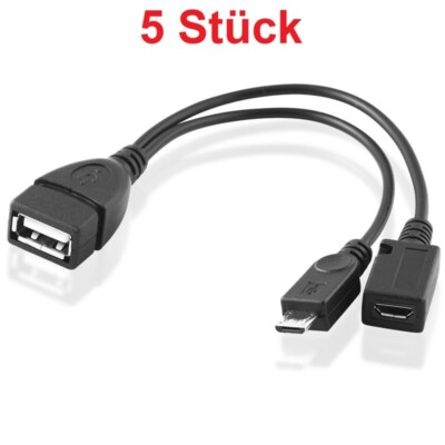 20cm Y Micro USB A B Kabel Adapter Verteiler Splitter Buchse Kupplung Stecker