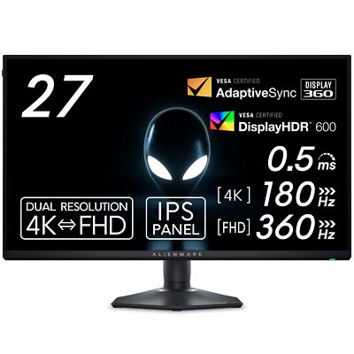Dell AW2725QF-A 27-Inch 4K/FHD Dual Resolution Alienware Dell AW2725QF-A 27-Inch 4K/FHD Dual Resolution Alienware