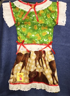 **NEW** Handmade North Woods Moose Bear Deer Oven Door Dress Kitchen Towel #743