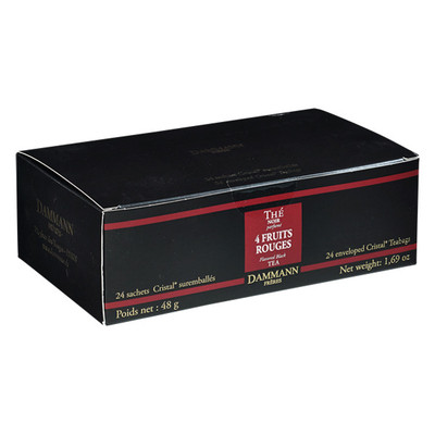 DAMMANN FRERES -  4 Fruits Rouges Black Tea - 24 wrapped crystal tea bags