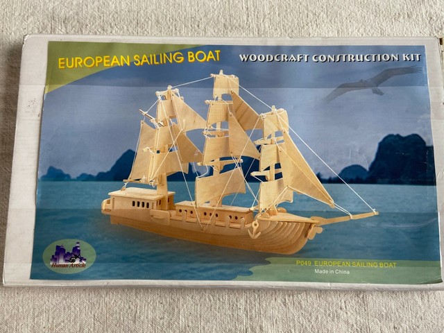 european sailing boat wood craft construction kit po49 3d
