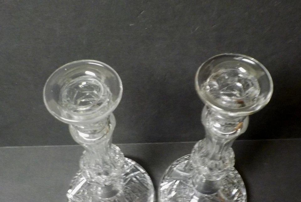 Pair American Brilliant Period Cut Glass 10.25" Candlesticks, c. 1900 - Image 2 of 4