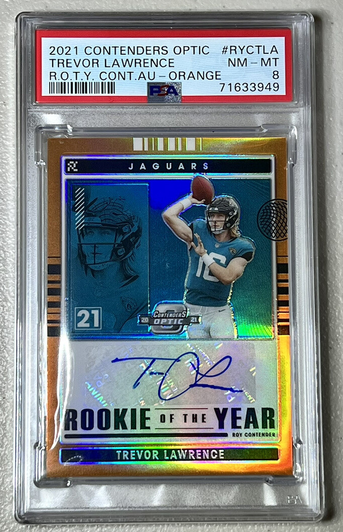 Trevor Lawrence Panini Contenders Optic Rookie of the Year Contenders Autographs #RYCTLA Orange