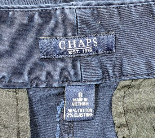 Chaps Womens Size 8 Cuffed Stretchy Navy Blue Bermuda Shorts - Picture 3 of 9
